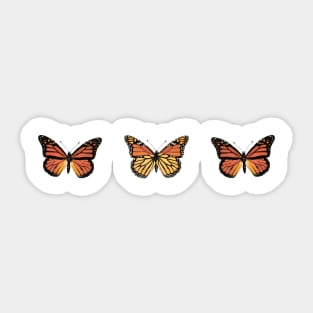 3 Monarch Butterflies Sticker